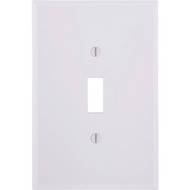 Leviton 1-Gang Plastic Oversized Toggle Switch Wall Plate  White
