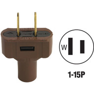 Do it 15A 125V 2-Wire 2-Pole Vinyl Cord Plug  Brown