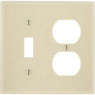 Leviton 2-Gang Plastic Single Toggle/Duplex Outlet Wall Plate  Ivory