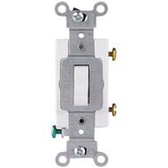Leviton Commercial Grade 15 Amp Toggle Single Pole Switch  White