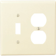 Leviton Mid-Way 2-Gang Thermoset Single Toggle/Duplex Outlet Wall Plate  Ivory
