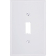 Leviton 1-Gang Smooth Plastic Mid-Way Toggle Switch Wall Plate  White