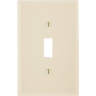 Leviton 1-Gang Smooth Plastic Mid-Way Toggle Switch Wall Plate  Ivory