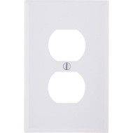 Leviton Mid-Way 1-Gang Smooth Plastic Outlet Wall Plate  White