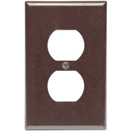 Leviton Mid-Way 1-Gang Smooth Plastic Outlet Wall Plate  Brown