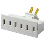 Leviton White 15A 3-Outlet Swivel Tap