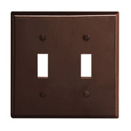 Leviton 2-Gang Plastic Toggle Switch Wall Plate  Brown