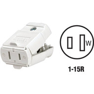 Leviton 15A 125V 2-Wire 2-Pole Hinged Cord Connector  White