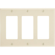 Leviton Decora 3-Gang Smooth Plastic Rocker Decorator Wall Plate  Ivory