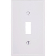 Leviton 1-Gang Plastic Toggle Switch Wall Plate  White