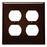 Leviton 2-Gang Smooth Plastic Outlet Wall Plate  Brown