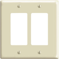 Leviton Mid-Way 2-Gang Smooth Plastic Rocker Decorator Wall Plate  Ivory