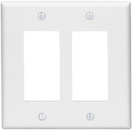 Leviton Mid-Way 2-Gang Smooth Plastic Rocker Decorator Wall Plate  White