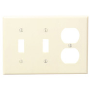 Leviton 3-Gang Plastic 2-Toggle/Duplex Outlet Wall Plate  Ivory