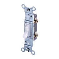 Leviton Residential Grade 15 Amp Toggle Single Pole Switch  White
