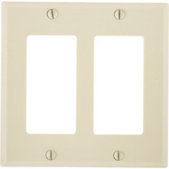 Leviton Decora 2-Gang Smooth Plastic Rocker Decorator Wall Plate  Ivory