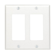 Leviton Decora 2-Gang Smooth Plastic Rocker Decorator Wall Plate  White