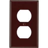 Leviton 1-Gang Smooth Plastic Outlet Wall Plate  Brown