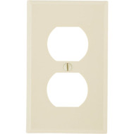 Leviton 1-Gang Smooth Plastic Outlet Wall Plate  Ivory