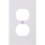 Leviton 1-Gang Smooth Plastic Outlet Wall Plate  White