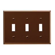 Leviton 3-Gang Plastic Toggle Switch Wall Plate  Brown