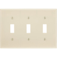 Leviton 3-Gang Plastic Toggle Switch Wall Plate  Ivory
