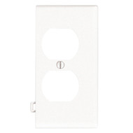 Leviton Duplex End Sectional 1-Gang Plastic Outlet Wall Plate  White