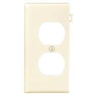 Leviton Duplex End Sectional 1-Gang Plastic Outlet Wall Plate  Ivory