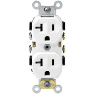 Leviton 20A White Shallow Commercial Grade 5-20R Duplex Outlet