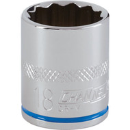 Channellock 3/8 In. Drive 18 mm 12-Point Shallow Metric Socket