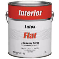 Economy Latex Flat Interior Wall Paint  White-Pastel Base  1 Gal.
