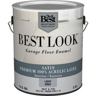 Best Look Latex Interior/Exterior Garage Floor Enamel  1 Gal.  Light Gray