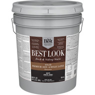 Best Look Solid Deck & Siding Exterior Stain  White Pastel Base  5 Gal.