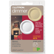 Lutron White/Ivory 600W Single-Pole Rotary Dimmer Switch