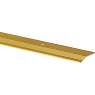 M-D Satin Brass Fluted 2 In. x 3 Ft. Aluminum Carpet Trim Bar  Extra Wide