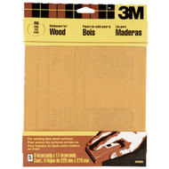 3M Bare Wood 9 In. x 11 In. 150 Grit Fine Sandpaper (5-Pack)
