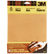 3M Bare Wood 9 In. x 11 In. 100 Grit Medium Sandpaper (5-Pack)
