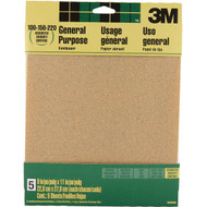 3M 9 In. x 11 In. General Purpose Sandpaper  Assorted Grit (5-Pack)