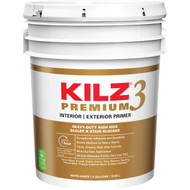 KILZ 3 Premium Water-Base Interior/Exterior Sealer Stain Blocking Primer  White  5 Gal.