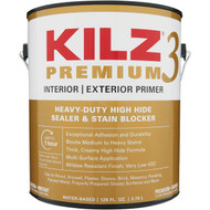 KILZ 3 Premium Water-Base Interior/Exterior Sealer Stain Blocking Primer  White  1 Gal.