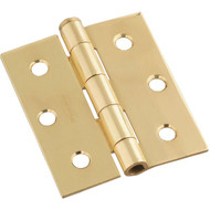 National 3 In. Square Polished Brass Screen Door Hinge