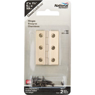 National 1-3/8 In. x 2 In. Antique Brass Hinge (2-Pack)
