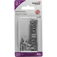 National Catalog 118 3 In. x 5/8 In. Zinc Steel Mending Brace (4-Count)