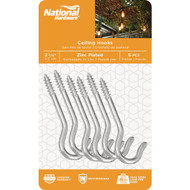 National #10 Zinc Finish Ceiling Hook (6-Pack)