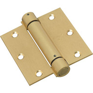 National 3-1/2 In. Square Satin Brass Spring Door Hinge