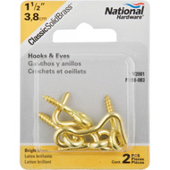 National Solid Brass 1-1/2 In. Hook & Eye Bolt (2 Ct.)