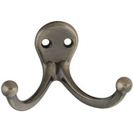National Pewter Double Cloth Wardrobe Hook  2 per Card