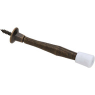 National 3 In. Antique Brass Self-Screw Spring Door Stop (2-Count)