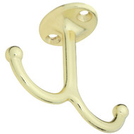 National Brass Undershelf Wardrobe Hook  2 per Card