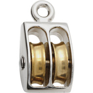 National 3204 3/4 In. O.D. Double Fixed Eye No-Rust Rope Pulley